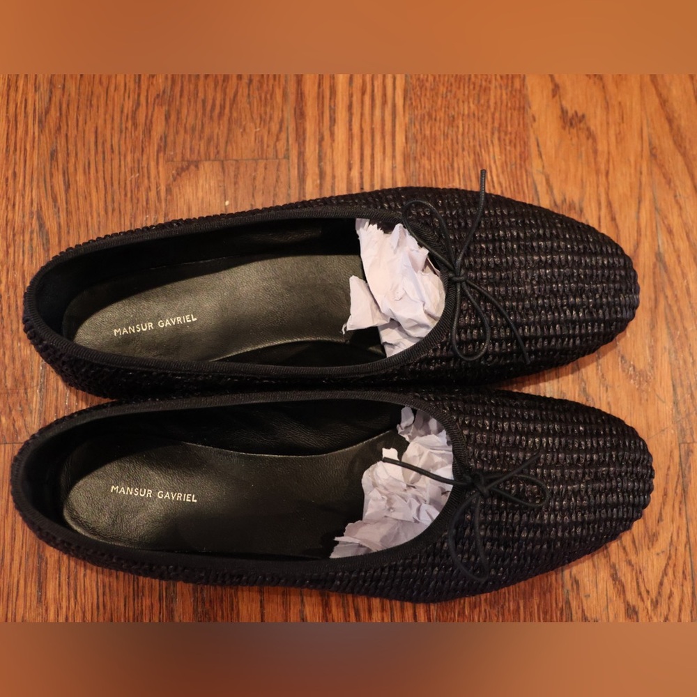 Mansur Gavriel Raffia Ballet flat